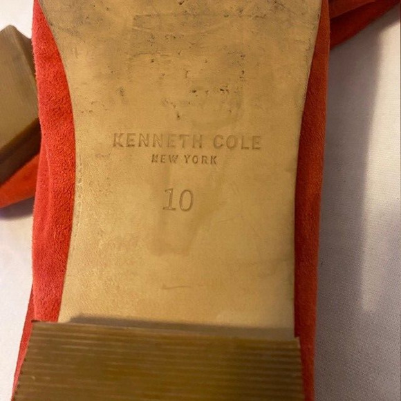 Kenneth Cole Red Soft Suede Mens 10 Dean Unlined Slip On Penny Loafer Shoes - Picture 6 of 6